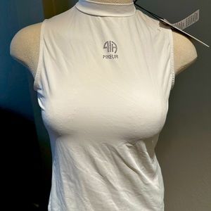 Pikeur white sleeveless athleisure funktions top TIA size EU 38 USA size 6 NWT